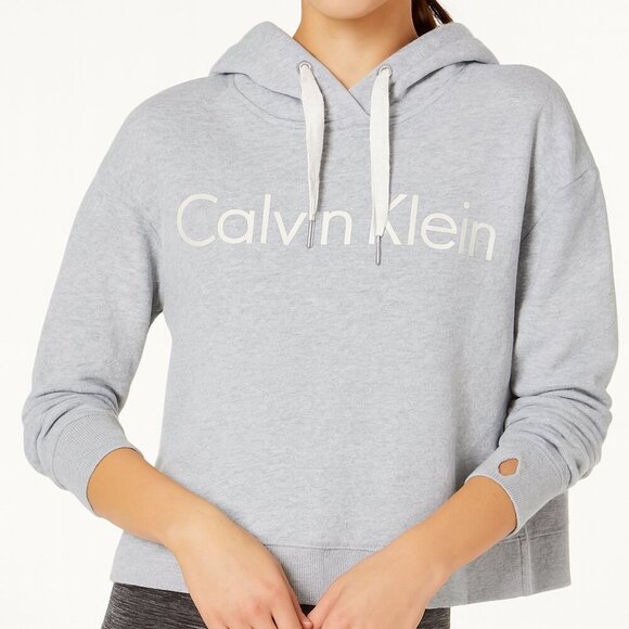 Calvin Klein Performance Tops - Calvin Klein Performance light gray hoodie thumb holes size extra large xl